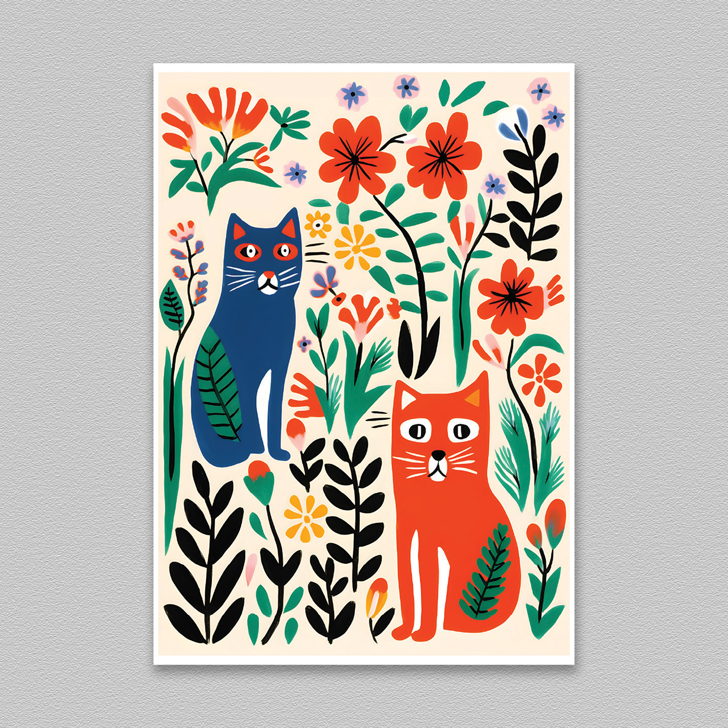 Cat In The Garden Art Print