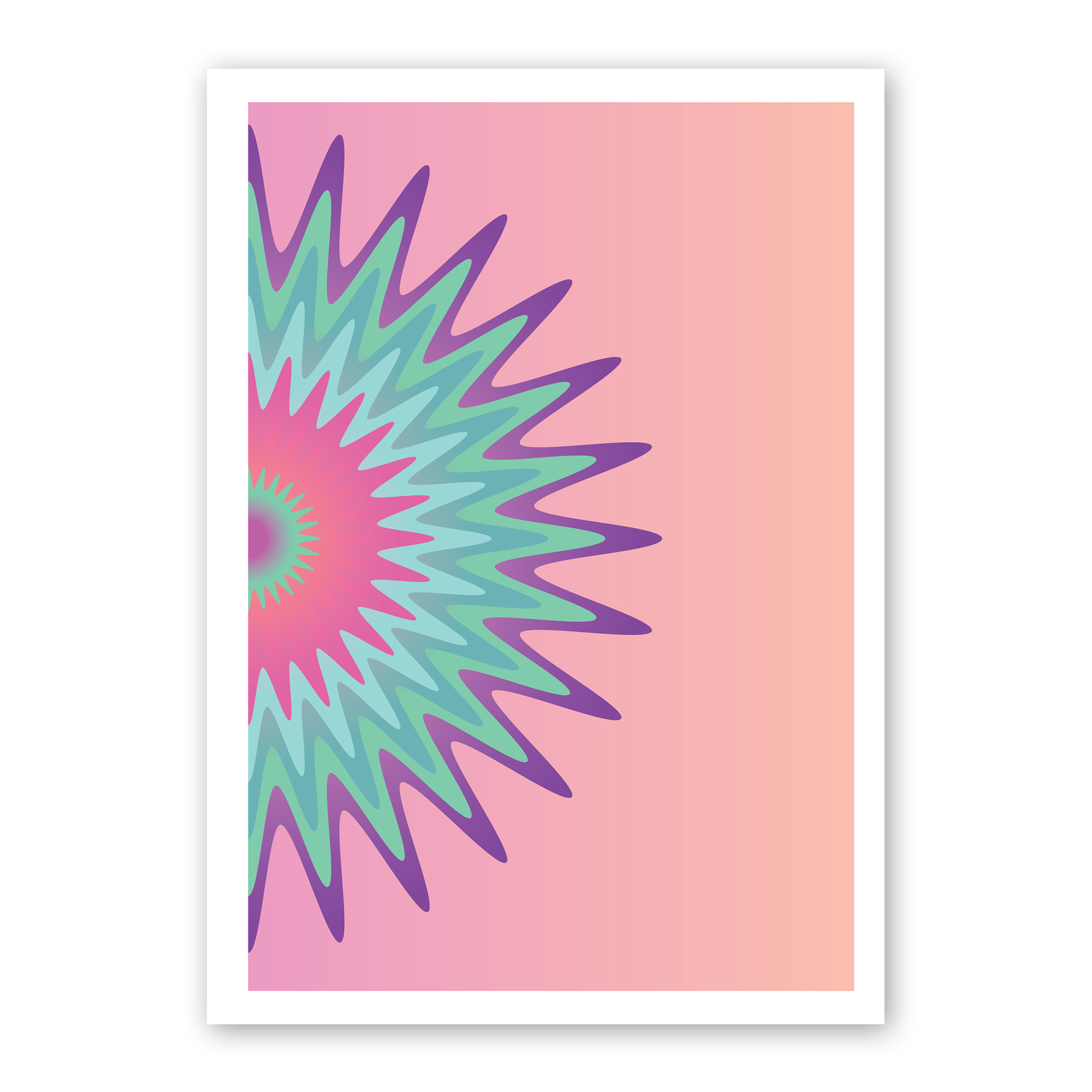 Abstract Radiant Burst – Pastel Harmony Premium Poster